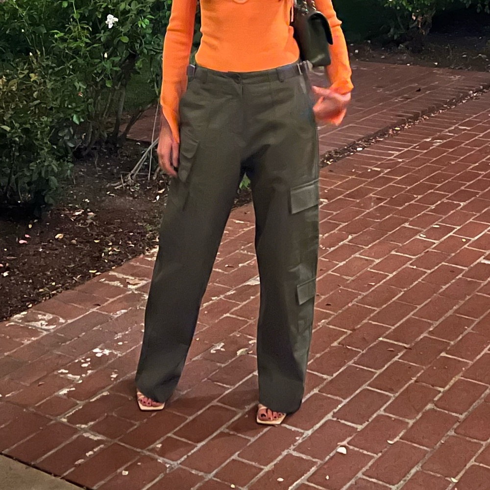 Multi-pocket olive cargo pants - Picture 4 of 5